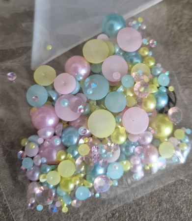 Jumatati perle - Mix jumatati perle/strasuri 10 grame