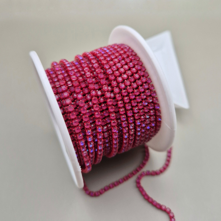 Rosu - Lant strasuri 2mm light siam MK