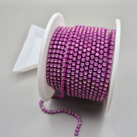 Roz - Lant strasuri mocha rose opal 2mm