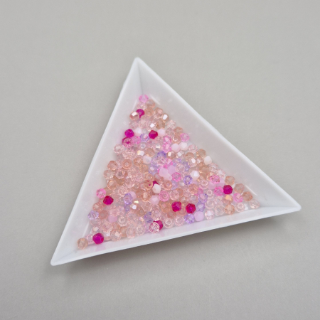 Biconice 2mm - Margele biconice 2mm mix roz