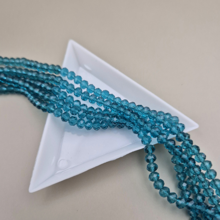 Margele - Margele 3x4mm fatetate turcoaz