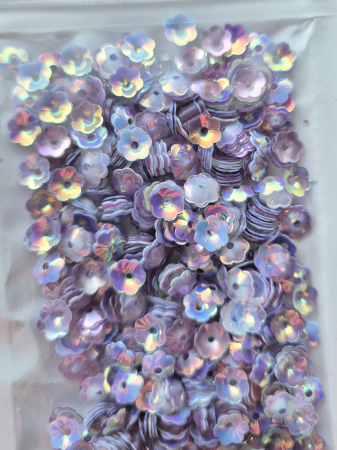 Mov/ violet - Paiete floare cupa 6mm mix mov/alb AB