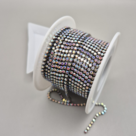 Clear/ Clear AB - Lant strasuri clear AB baza grafit 2mm