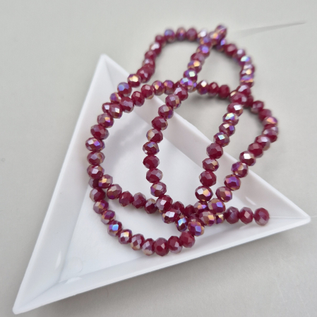 Margele - Margele fatetate 3x4mm visiniu AB