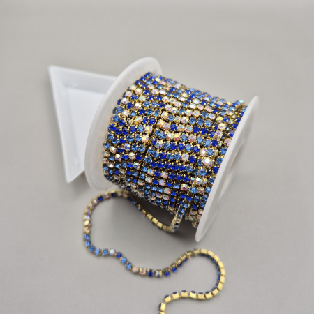 Albastru - Lant strasuri Safir/ safir deschis 2.5mm