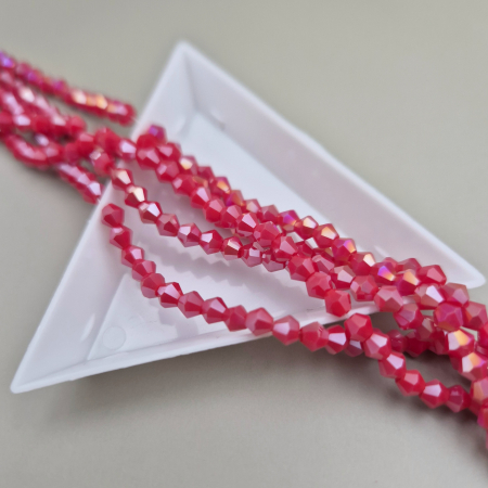 Rosu - Margele 4mm biconice rosu corai AB