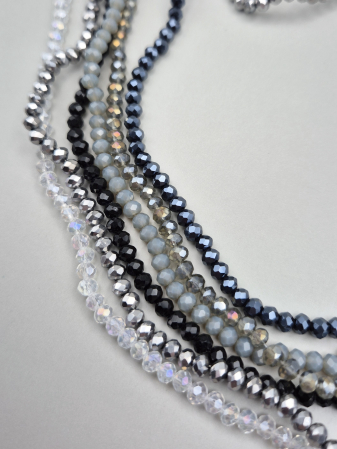 Gri/ Grafit - Mix margele fatetate - 6 seturi ~720 buc