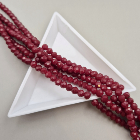 Margele - Margele fatetate 3x4mm rosu inchis