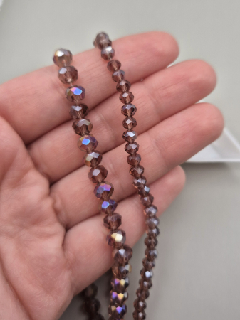 Mov/ violet - Margele fatetate 3x4mm / 6x4mm wine red AB