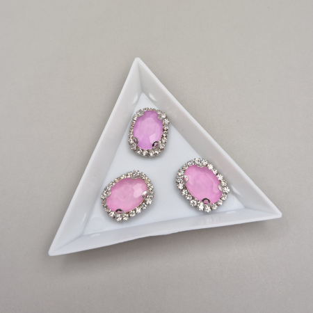 Strasuri Rotunde si Ovale - Stras oval roz jelly 10x14mm