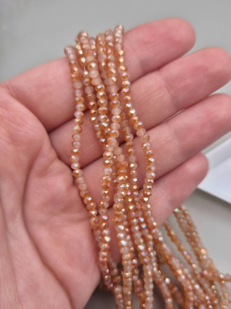 Fatetate 2x3mm - Margele fatetate 2x3mm ambers inchis