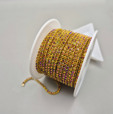 Toate Produsele - Lant strasuri golden volcano 2mm