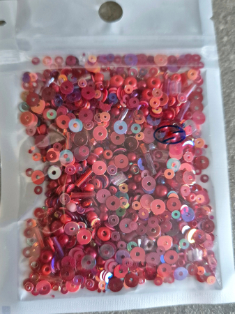 Paiete 8mm - Mix paiete/margele rosu AB