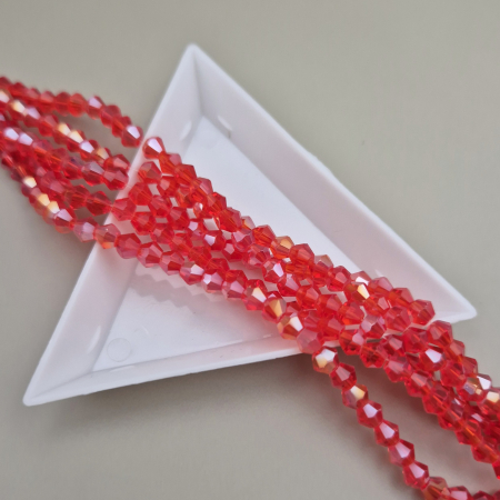 Rosu - Margele 4mm biconice rosu-portocaliu AB