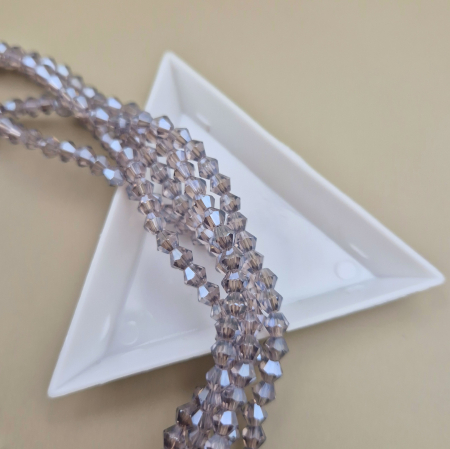 Margele - Margele 4mm biconice gri-lila