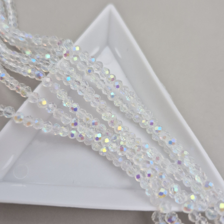 Fatetate 2x3mm - Margele fatetate 2x3mm clear AB