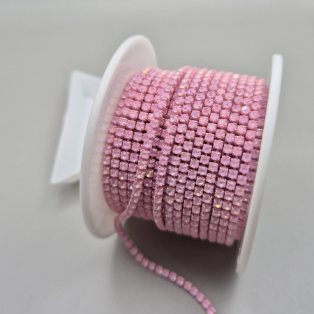 Roz - Lant strasuri mocha roz opal 2mm