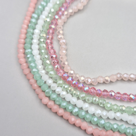 Alb - Mix margele fatetate - 6 seturi ~720 buc