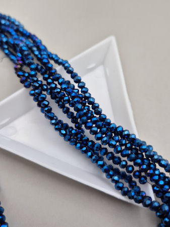 Fatetate 2x3mm - Margele fatetate 2x3mm albastru metalizat