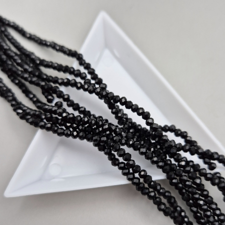 Fatetate 2x3mm - Margele fatetate 2x3mm negru