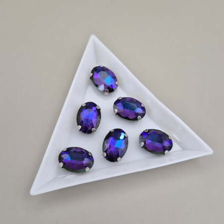 Albastru - Stras 10x14mm oval montana rb