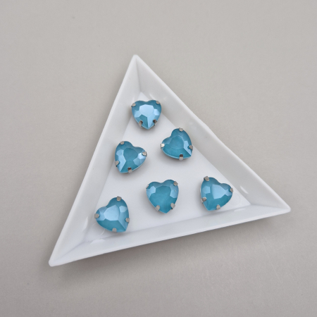 Strasuri Inima - Stras inima 10mm blue zircon jelly