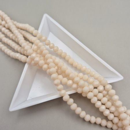 Margele - Margele fatetate 3x4mm bej-rozaliu