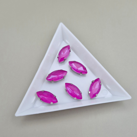 Materiale pe culori - Stras 7x15mm fucsia satin frunza