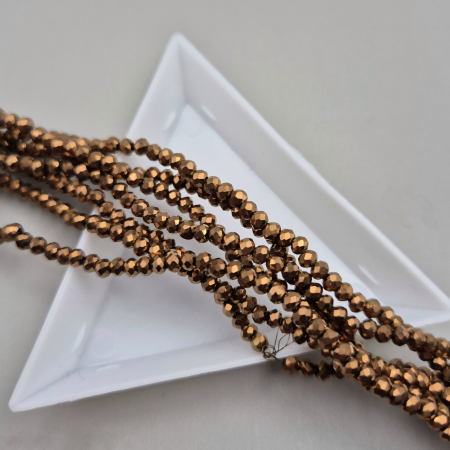 Fatetate 2x3mm - Margele fatetate 2x3mm auriu inchis