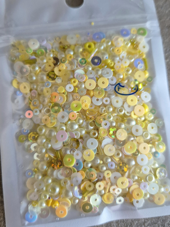 Paiete 8mm - Mix paiete/margele galben AB