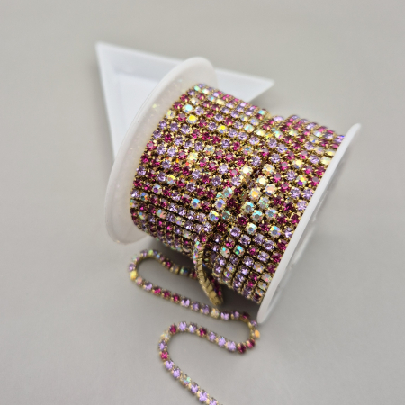 Mov/ violet - Lant strasuri Violet / fucsia 2.5mm