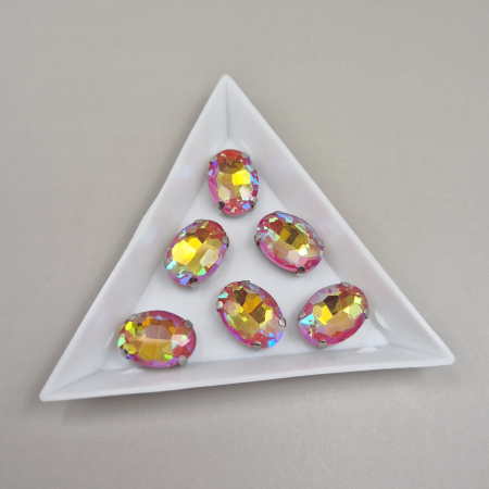 Portocaliu - Stras Oval 10x14mm Rosu AB