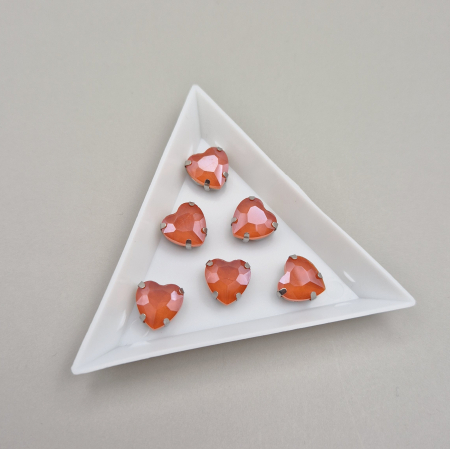 Strasuri Inima - Stras 10mm inima portocaliu jelly