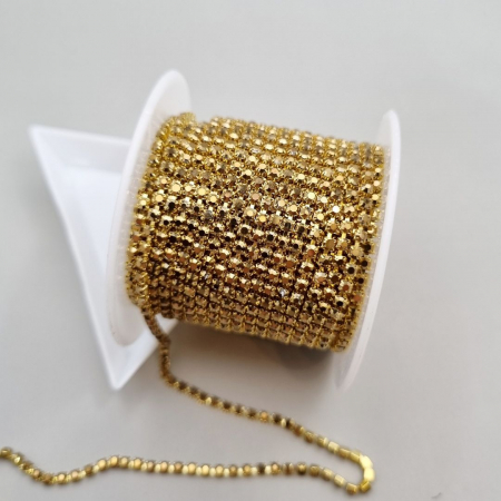 Auriu - Lant strasuri Auriu 2mm