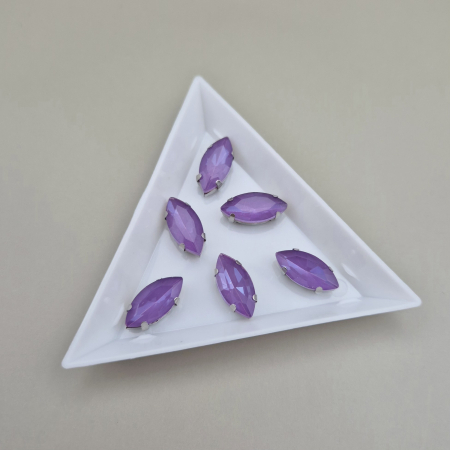 Mov/ violet - Stras 7x15mm mov satin frunza
