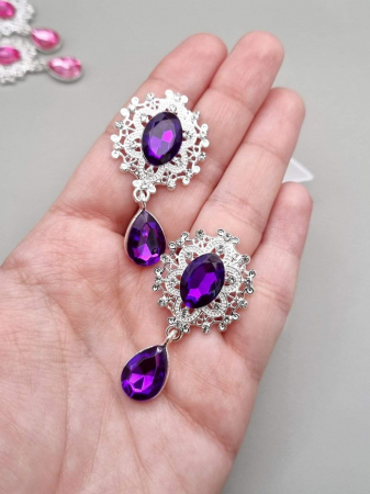 Accesorii pentru Lipit - Accesoriu metalic Strasuri mov 45x25mm