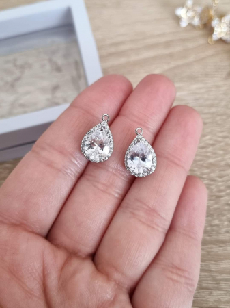 Argintiu - Baze cercei Argintii 12.6x9.6mm