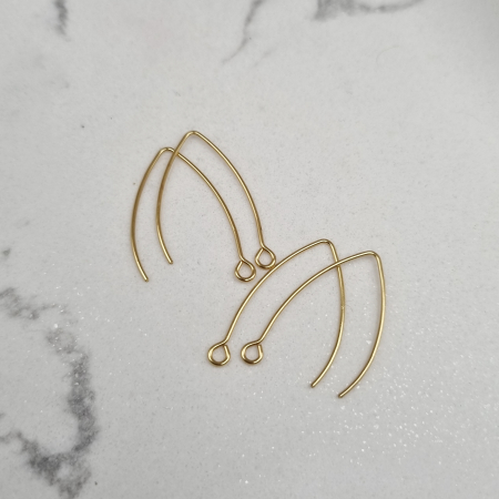 Baze cercei cristale zirconiu - Baze cercei Aurii inox 0.8x30mm