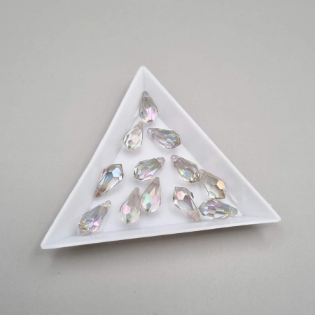 Gri/ Grafit - Briolete 6.5x13mm Grey AB