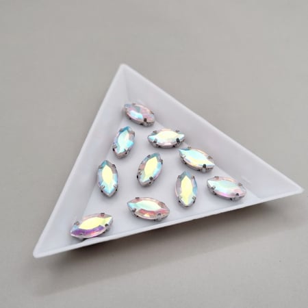 Clear/ Clear AB - Stras Frunza Clear AB 6x12mm