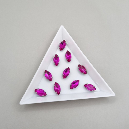 Roz - Stras Frunza Fucsia 5x10mm
