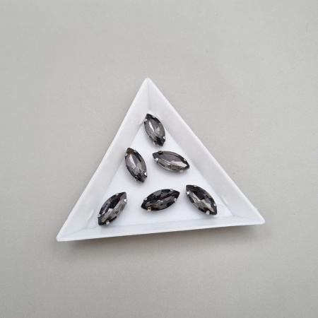 Gri/ Grafit - Stras Frunza Grafit 7x15mm
