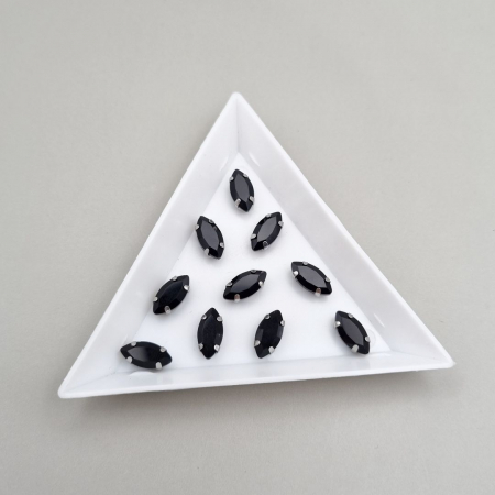 Negru - Stras Frunza Negru 5x10mm