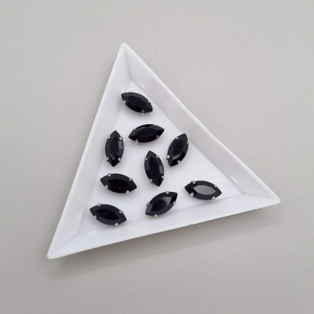 Strasuri Frunza - Stras Frunza Negru 6x12mm