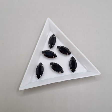 Negru - Stras Frunza Negru 7x15mm