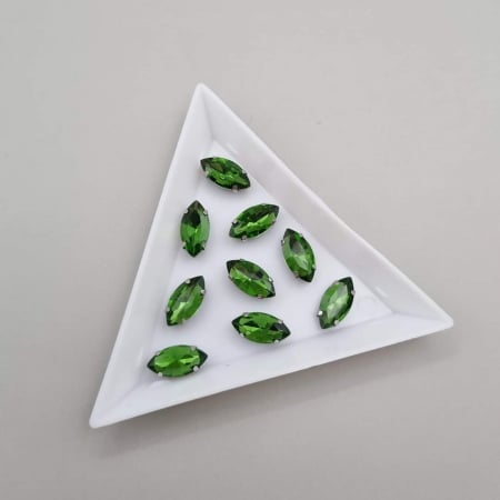 Strasuri in montura - Stras Frunza Olive 6x12mm