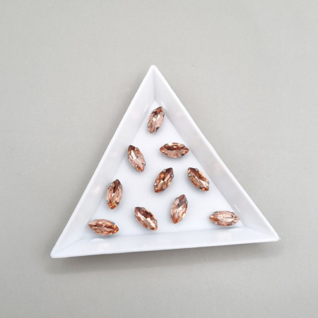 Strasuri in montura - Stras Frunza Peach 5x10mm