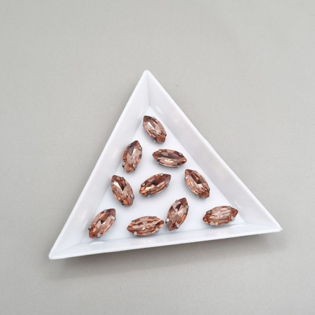 Strasuri in montura - Stras Frunza Peach 6x12mm