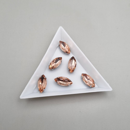 Strasuri in montura - Stras Frunza Peach 7x15mm