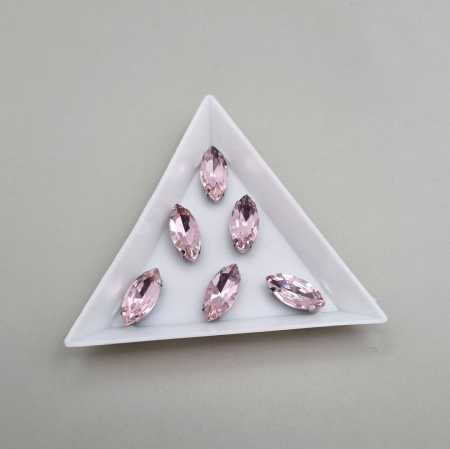 Roz - Stras Frunza Roz 7x15mm